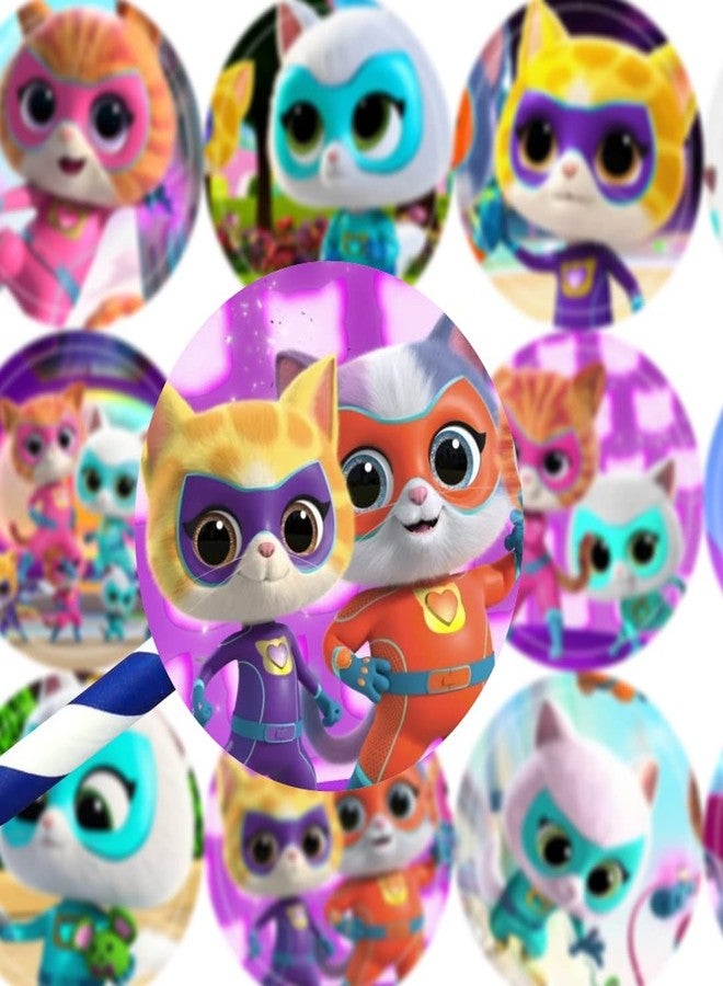 BNFUO 120pcs Super Cats Stickers for Kids Birthday Party Supplies for Super Cats Birthday Decorations -10 Sheets - Image 4